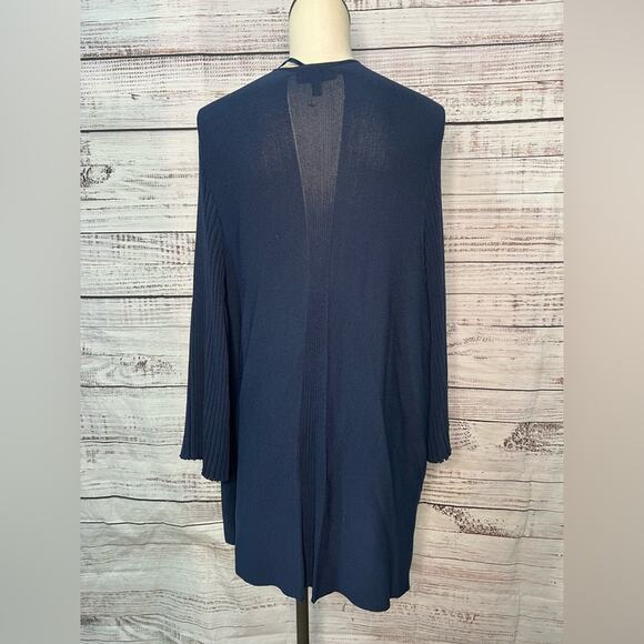 Lane Bryant 22/24 Blue Cardigan Stretchy Knit Rayon/Nylon Open Front NEW - Picture 2 of 8